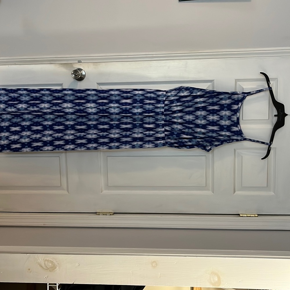 Blue and white sun dress